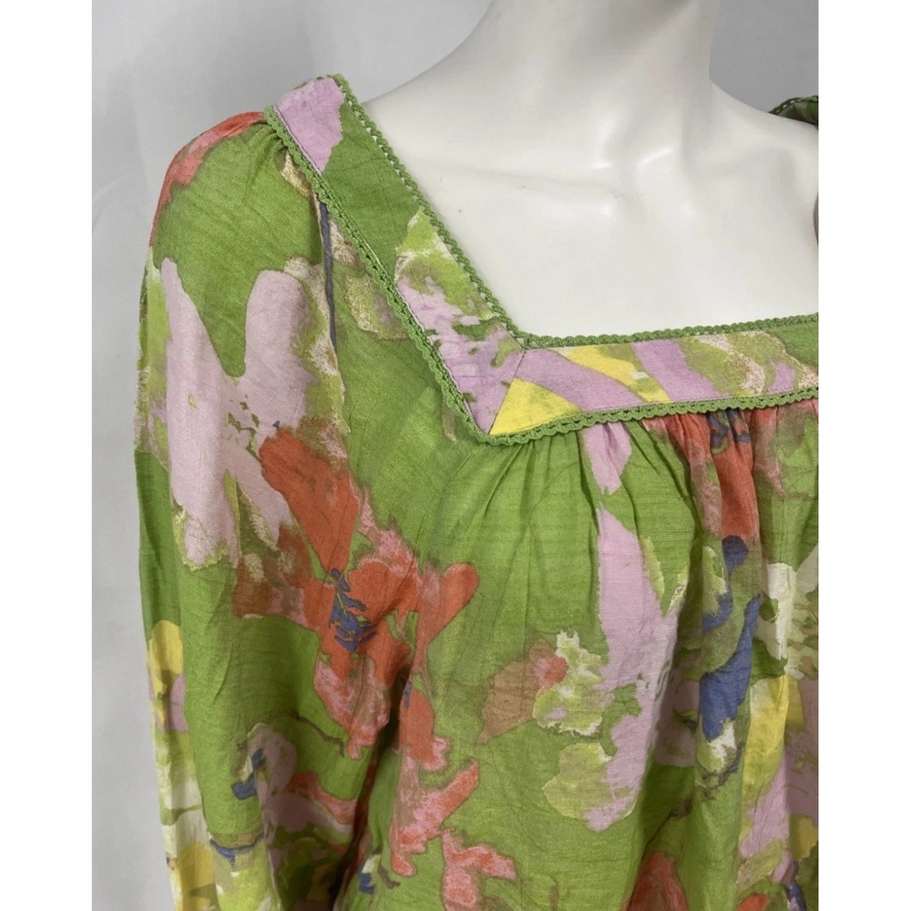 Hope&Harlow 70's Retro Colorful Peasant Boho Festival Summer Resort Top M/Medium - Picture 4 of 8